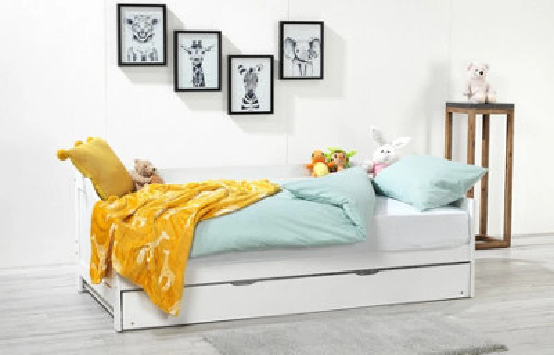 Image of Out & Out Original Out & Out Ellison Single Bed With Pull-Out Trundle - Natural