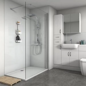 Image of Splashwall Gloss White 3 sided Shower Panel kit (L)1200mm (W)1200mm (T)4mm