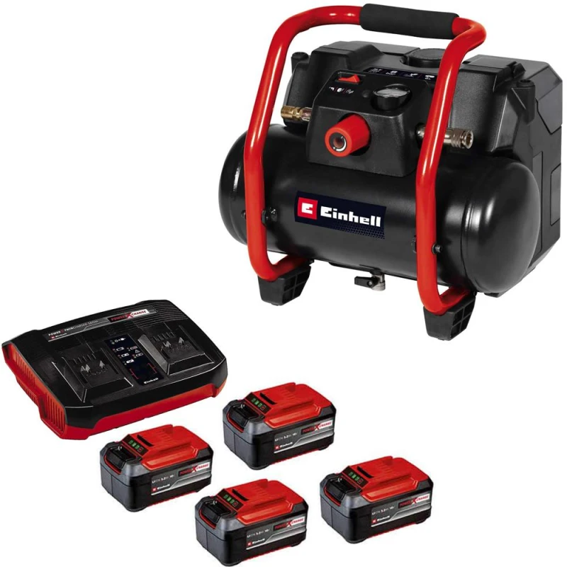 Image of Einhell TE-AC 36/150 Li OF 36v Cordless Oil Free Air Compressor 4 x 5.2ah Li-ion Twin or Dual Battery Charger TE-AC 36/150 Li OF