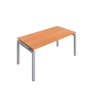Image of Telescopic Sliding 1 Person Beech Bench Extension with Cable Port - 1400 X 800 - Silver Frame