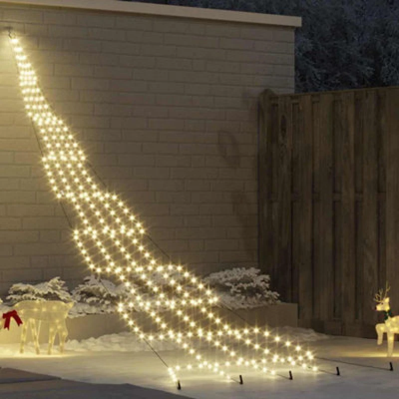Image of Vidaxl LED Christmas Tree With Ground Spikes Warm White 511cm Metal