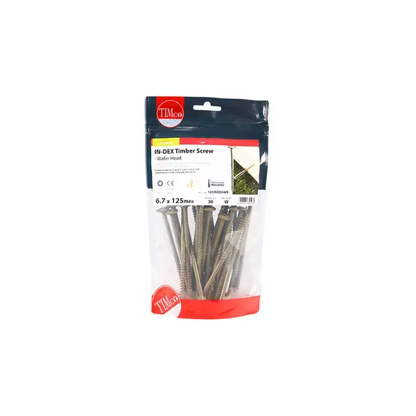 Image of Wafer Torx Head Index Wood Screws 125INDEXWB Diameter: 6.7mm