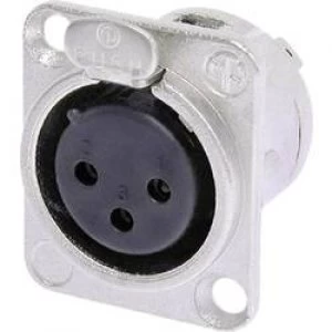Image of XLR connector Sleeve socket straight pins Number of pins 3 Silver Neutrik NC3F DL 1
