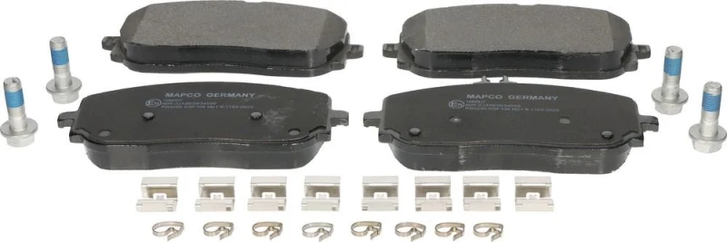 Image of MAPCO 106007 Brake pad set Front Axle, excl. wear warning contact, with accessories, with brake caliper screws Brake Pad Set,disc brake (402)