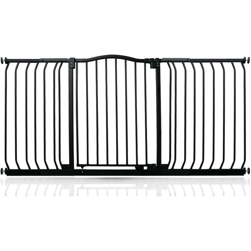 Image of Safetots Curved Top Safety Gate, 152Cm - 161Cm, Matt Black, Pressure Fit Stair Gate
