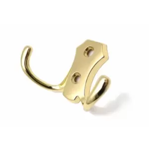 Image of Small Double Coat Hanger Hook Door Wall Bath BK24 Model - Colour Gold - Pack of 20