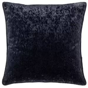 image of Ripple Plush Velvet Cushion Black