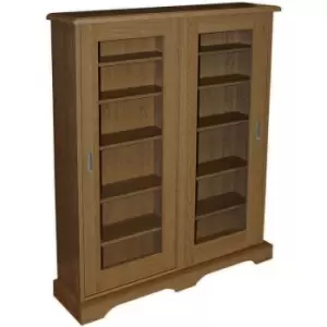 image of Watsons - hampstead - 432 cd or 216 dvd Bluray Media Storage Cabinet - Oak - Oak