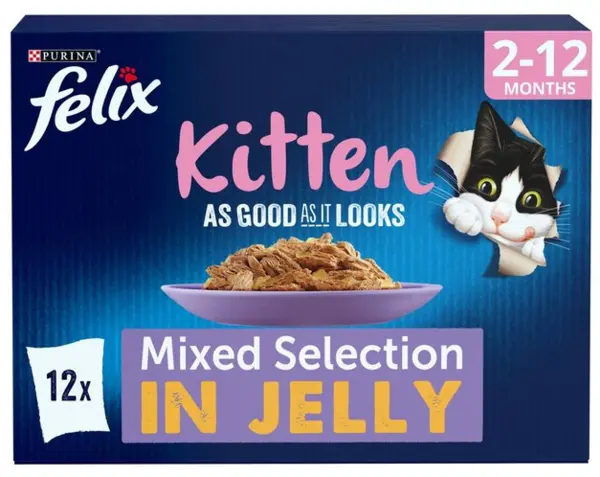 image of Purina Felix As Good As It Looks Kitten Mixed Cat Food 12 x 100g