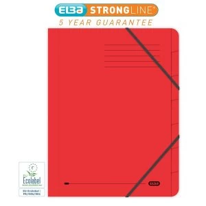 Image of Elba Boston Foolscap Part File Pressboard Elasticated 7 Part Red Pack of 5
