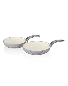 image of Swan Retro 2 Piece Frypan Set Grey