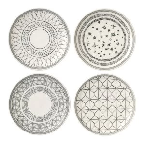 Image of Royal Doulton Ellen Degeneres 4 Grey Side Plates 16Cm Grey