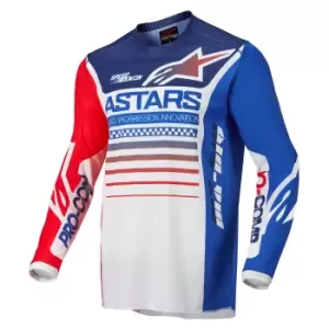 image of Alpinestars Racer Compass Jersey Off White Red Fluo Blue M