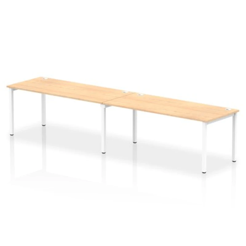 Image of Impulse Impulse Bench Single Row 2 Person 1800 White Frame Office Bench Desk Maple IMBS218MPEW