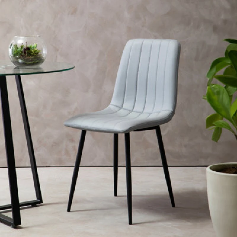 Image of Premier Housewares Interiors by Premier Tiana Set Of 4 Dining Chairs Grey