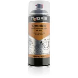 image of P302 Gloss Black Acrylic Aerosol Paint 400ML