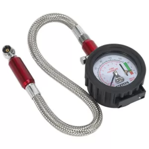 Image of Sealey TSTPDG02 Tyre Pressure Gauge with Tyre Tread Depth Gauge - Flexible Hose