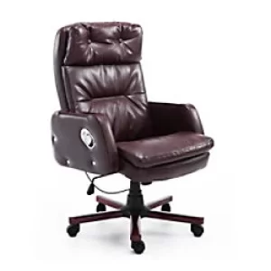 image of HOMCOM Office Chair Brown PU, PVC, Cloth, Sponge, Metal 921-038BN