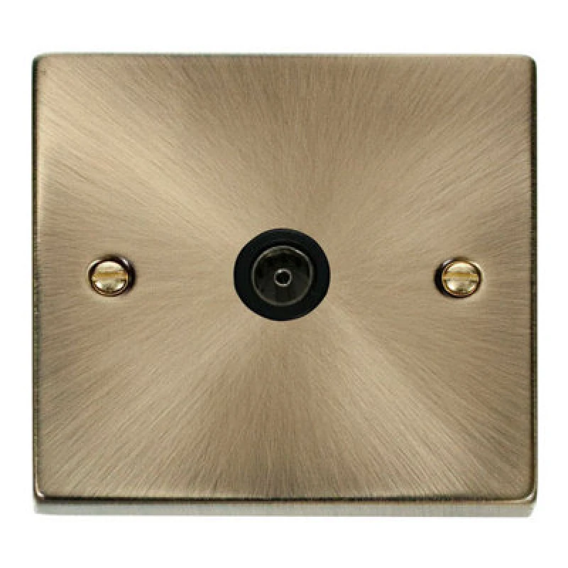 Image of SE Home Antique Brass 1 Gang Single Coaxial TV Socket Gold unisex