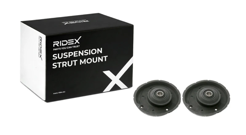 Image of RIDEX 1180S1251 Top strut mount Front axle both sides, without ball bearing Elastomer Suspension Strut Support Bearing (1180)