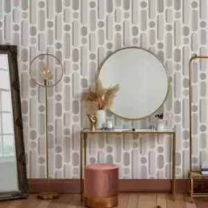 Image of Envy - Morse Neutrals Grey Geometric Wallpaper - Grey