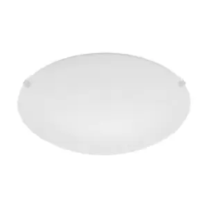 Image of Netlighting Mars 1 Light Traditional Flush Wall/Ceiling Light White Satin Glass,