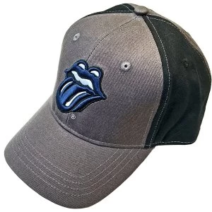 Image of The Rolling Stones - Navy Tongue Unisex Baseball Cap - Grey/Black