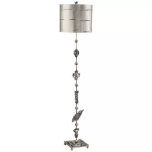 Image of Floor Lamp Silver Leaf Silhouettes Aged Silver LED E27 100W