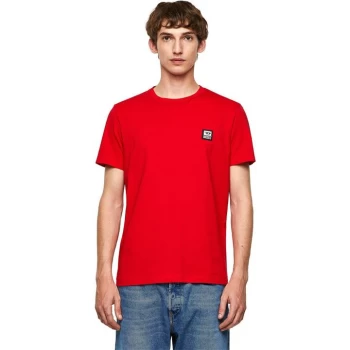 image of Diesel Logo T Shirt - Red 42A