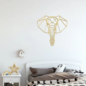 Image of Elephant 2 - Gold Gold Decorative Metal Wall Accessory