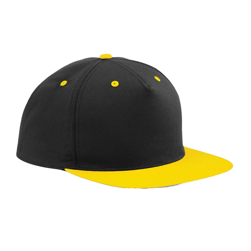 Image of Beechfield Beechfield Men Contrast 5 Panel Snapback Cap in Black One Size Male 5063377408225