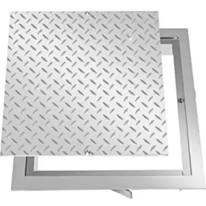 image of VEVOR Recessed Manhole Cover Powder-coated Drain Cover 50x50cm Steel Lid w/Frame