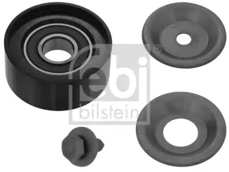 Image of FEBI BILSTEIN 100155 Idler Pulley with screw Metal Deflection/Guide Pulley,v-ribbed belt (312)