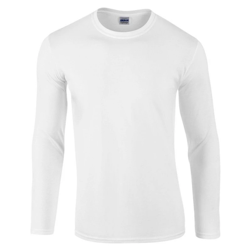 Image of Gildan Mens Long-Sleeved T-Shirt in White Size: Small White Male S