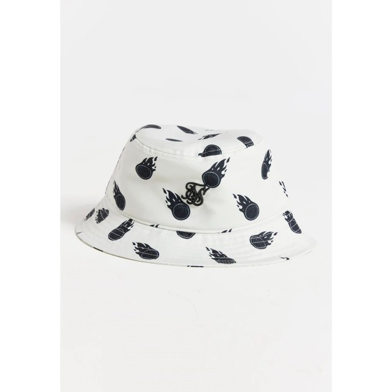 Image of SikSilk Space Jam X SikSilk Allover Print Bucket Hat - Cream Cream L-XL