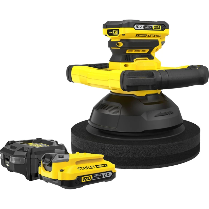 Image of Stanley Fatmax V20 SFMCE100 18v Cordless Polisher SFMCE100B Batteries: 2 x 2ah Li-ion