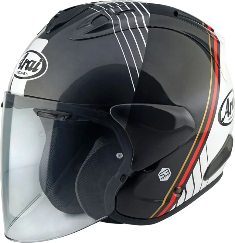 Image of Arai SZ-R EVO Temu Jet Helmet, black-white-red, Size XL for Men
