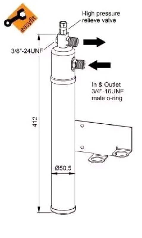 Image of NRF 33365 Receiver Drier EASY FIT, Steel, with seal ring, with gaskets/seals Steel Dryer,air conditioning (851)