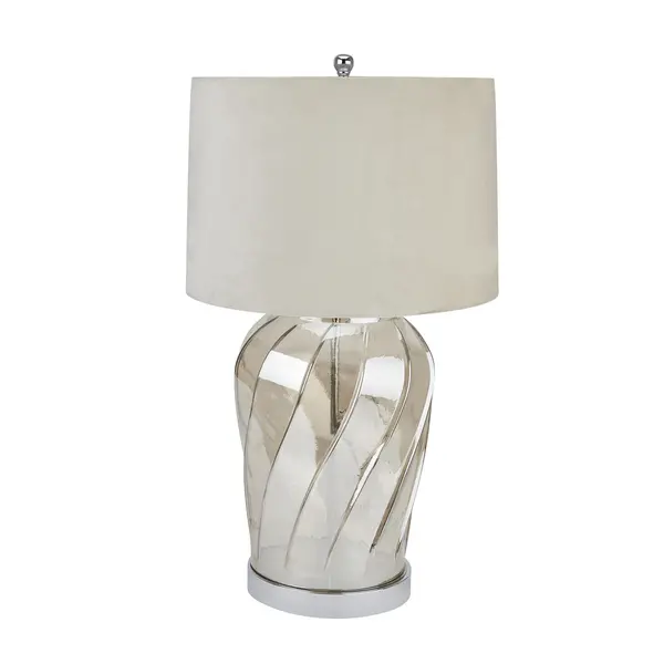 Hill Ambassador Metallic Glass Lamp With Velvet Shade HI-22073