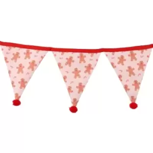 Image of All Over Gingerbread Print Polyester Bunting