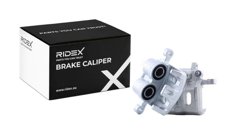 Image of RIDEX 78B1670 Brake caliper Front Axle, without holder Grey Cast Iron Brake Caliper (78)