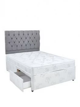 Image of Airsprung New Victoria Ortho Divan Bed With Storage Options - White
