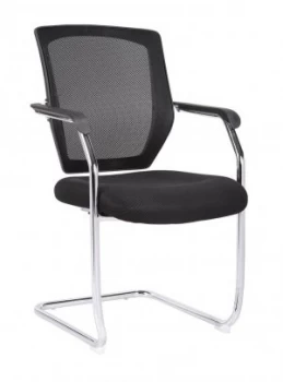 image of Medium Back Mesh Cantilever Chair Black