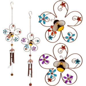 image of Bee and Flower Windchime Pack Of 2