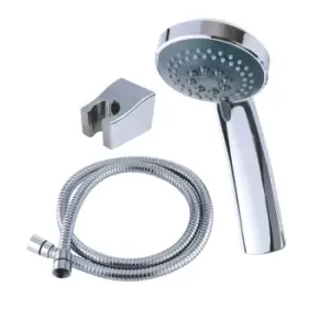 Image of Triton Silver Chrome Effect Shower Head, Hose & Shower Head Holder