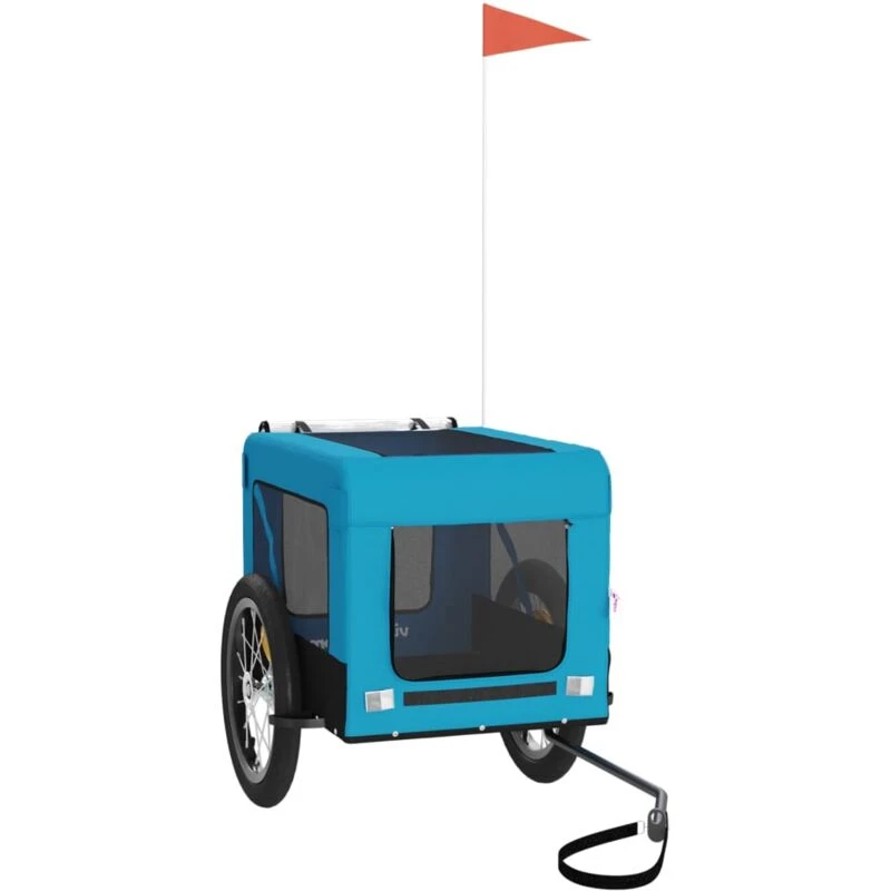 Image of VIDAXL Vidaxl - Pet Bike Trailer Blue and Black Oxford Fabric&Iron 8720845770037