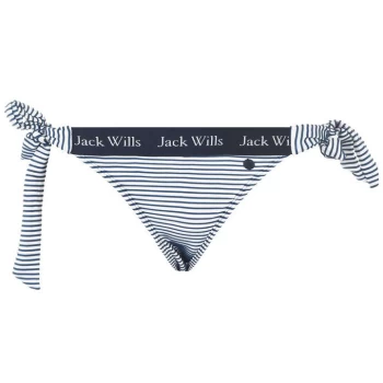 image of Jack Wills Poplar Tie Side Bikini Bottoms - Navy Stripe