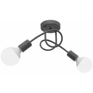 image of Helam Oxford Multi Arm Semi Flush Ceiling Light Smokey 38cm