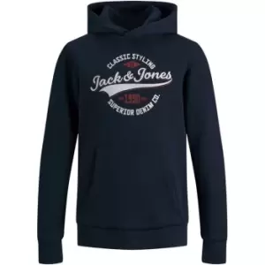 image of Jack and Jones Logo Hoodie Junior Boys - Blue