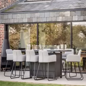Image of Gallery Direct Alco 8 Seater Bar Set with Fire Pit Table Slate